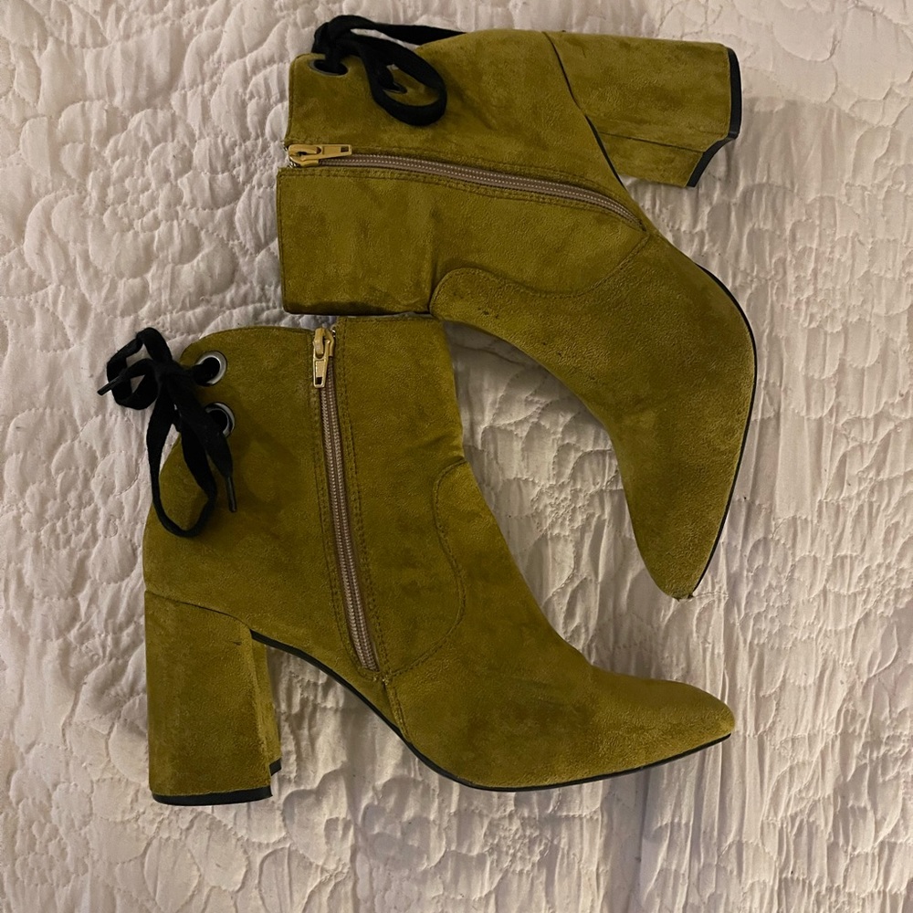 Boohoo Olive Heeled Boots